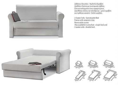 sofa&beds Καναπές Charisma με περίτεχνο μπράτσο